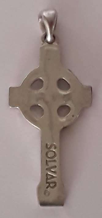 A large vintage `Solvar` silver-plated Celtic cross pendant. *R1 bid!!!*