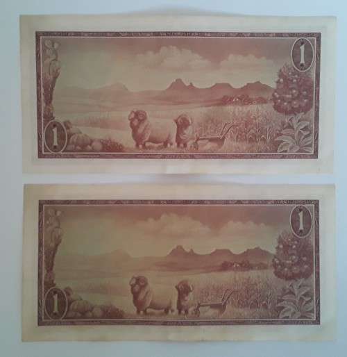 Set of 2 `TW de Jongh` R1 notes.