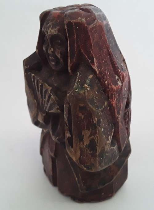 Antique Japanese Nara Ningyo hand-carved wooden doll.