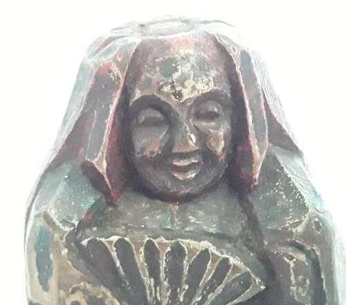 Antique Japanese Nara Ningyo hand-carved wooden doll.