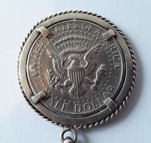 USA 1971 Kennedy Half Dollar pendant.
