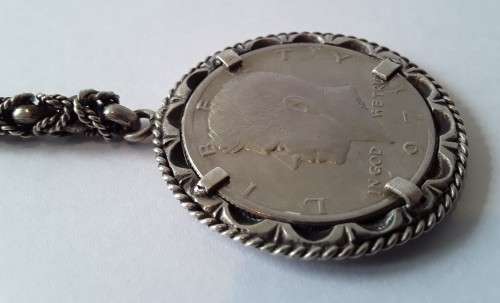 USA 1971 Kennedy Half Dollar pendant.