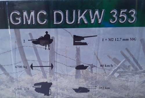 Boxed WW2`GMC DUKW 353 - 1944` U.S. Military Vehicle. Amercom Collection. Scale 1:72 .