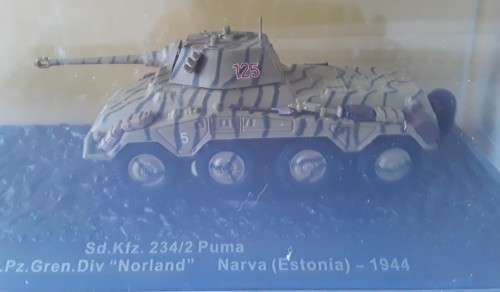 Boxed WW2 `Sd.Kfz.234/2 Puma 11.SS-Fw.Pz.Gren.Div `Norland` Narva (Estonia) - 1944` by Diagostini.