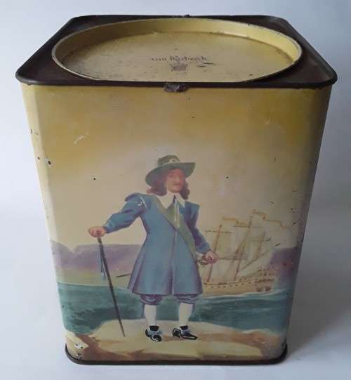 Vintage 1952 Jan Van Riebeeck Souvenir Tercentenary Coffee Tin. H : 20,5cm.