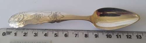 An 1858 Dutch hallmarked solid silver spoon. 833 silver.
