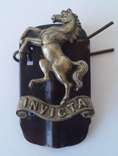 Early Royal West Kent Regiment Badge.  Original backplate and lugs intact.