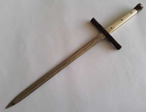 Rare custom-made Nazi SS trench dagger with scabbard.  Possible SA connection.  See description.
