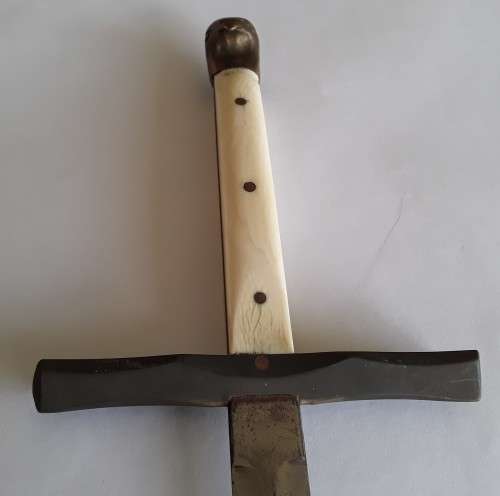 Rare custom-made Nazi SS trench dagger with scabbard.  Possible SA connection.  See description.