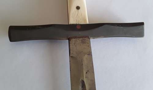 Rare custom-made Nazi SS trench dagger with scabbard.  Possible SA connection.  See description.