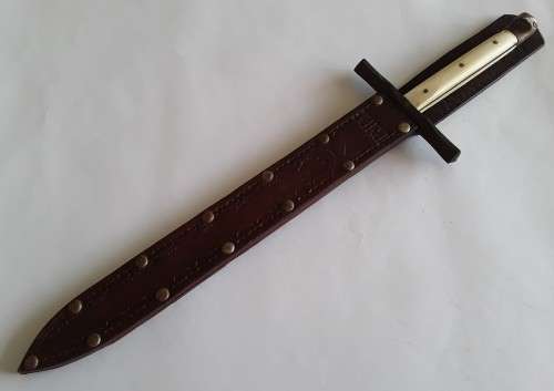 Rare custom-made Nazi SS trench dagger with scabbard.  Possible SA connection.  See description.
