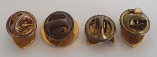 4 x Vintage Enameled Lapel Badges. Pins intact.