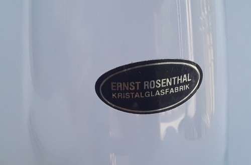 Fine Quality Vintage `Ernst Rosenthal Kristalglasfabriek` Decanter With Stopper. H: 34 cm.