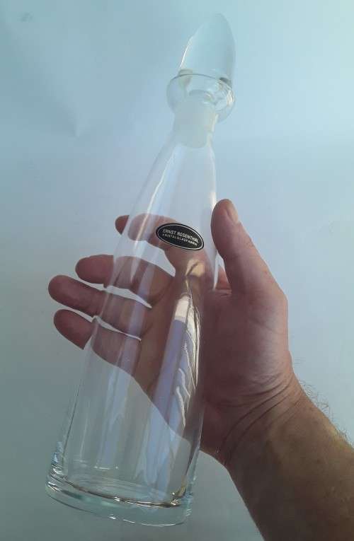 Fine Quality Vintage `Ernst Rosenthal Kristalglasfabriek` Decanter With Stopper. H: 34 cm.