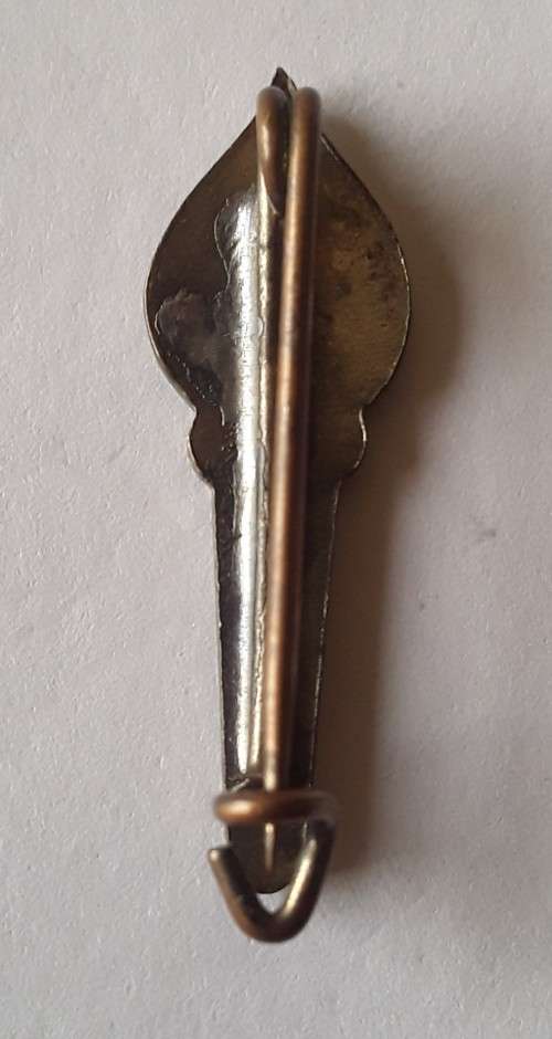 Vintage Black And Orange Enameled `Flame And Torch` Pin Badge.