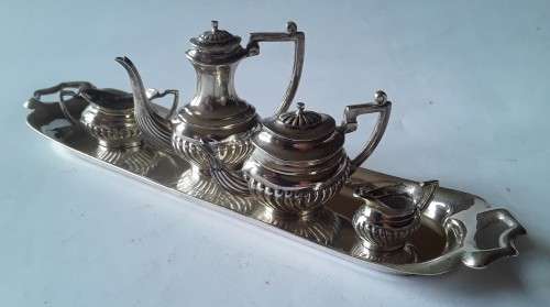 Solid Sterling Silver Hallmarked Miniature Tea Set By John Rose. Birmingham, 1955.
