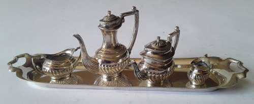 Solid Sterling Silver Hallmarked Miniature Tea Set By John Rose. Birmingham, 1955.