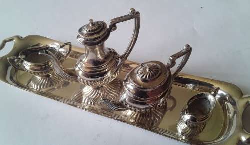 Solid Sterling Silver Hallmarked Miniature Tea Set By John Rose. Birmingham, 1955.