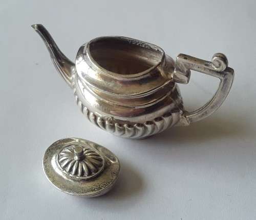 Solid Sterling Silver Hallmarked Miniature Tea Set By John Rose. Birmingham, 1955.