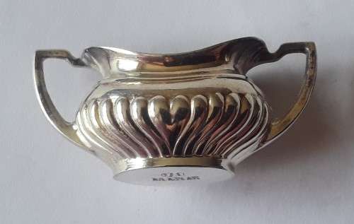 Solid Sterling Silver Hallmarked Miniature Tea Set By John Rose. Birmingham, 1955.