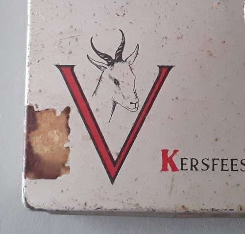 Unusual WW2 1941 `Jan And Isie Smuts` Christmas Gift Tin With Price Tag.