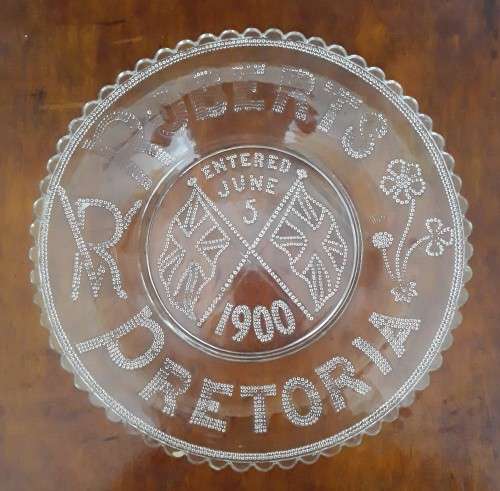 `Reserved For Hanbru`. Boer War Large Glass Plate Commemorating `Roberts Entering Pretoria`.