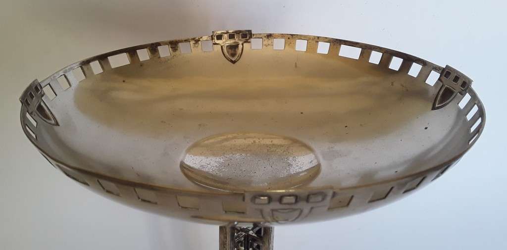 Circa 1910 Arts And Crafts Movement Silver Plated Comport. Attributed To WMF.