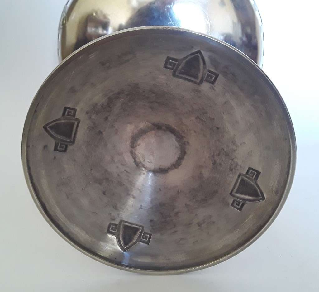 Circa 1910 Arts And Crafts Movement Silver Plated Comport. Attributed To WMF.