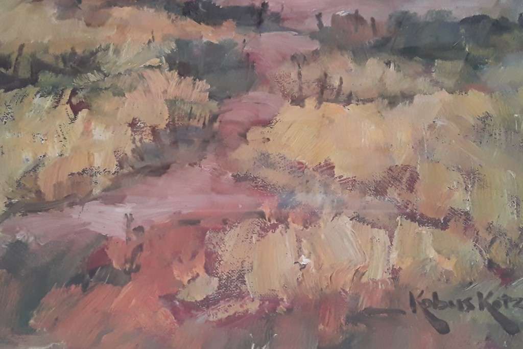 "Reserved". Kobus Kotze Large Original Oil On Board Painting In Gilt Frame. Signed.