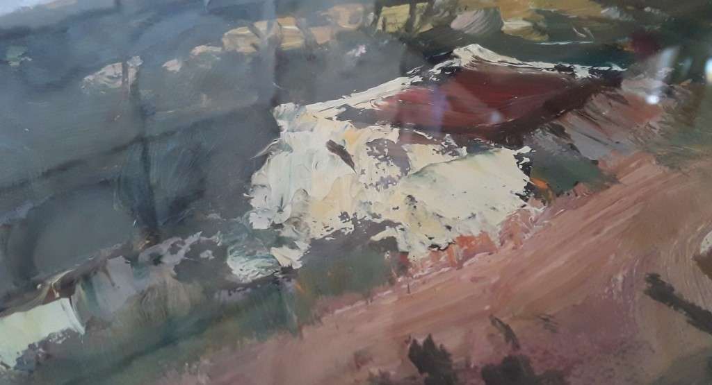 "Reserved". Kobus Kotze Large Original Oil On Board Painting In Gilt Frame. Signed.