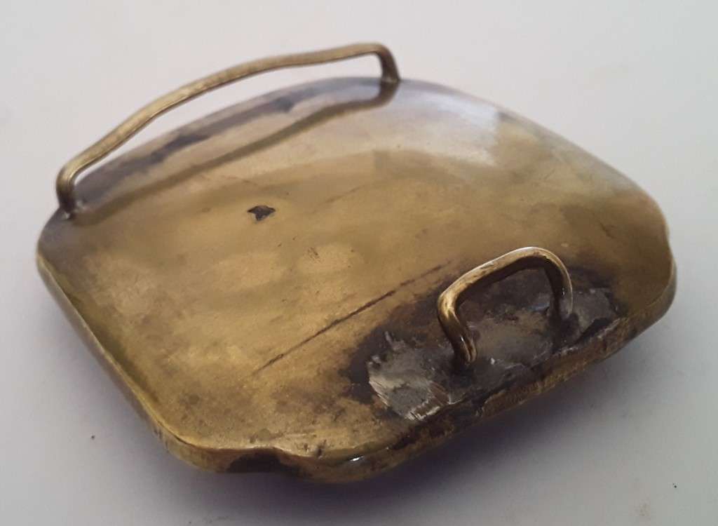 Superb Antique Japanese `Satsuma` Hand Painted Porcelain Double Belt Buckle.