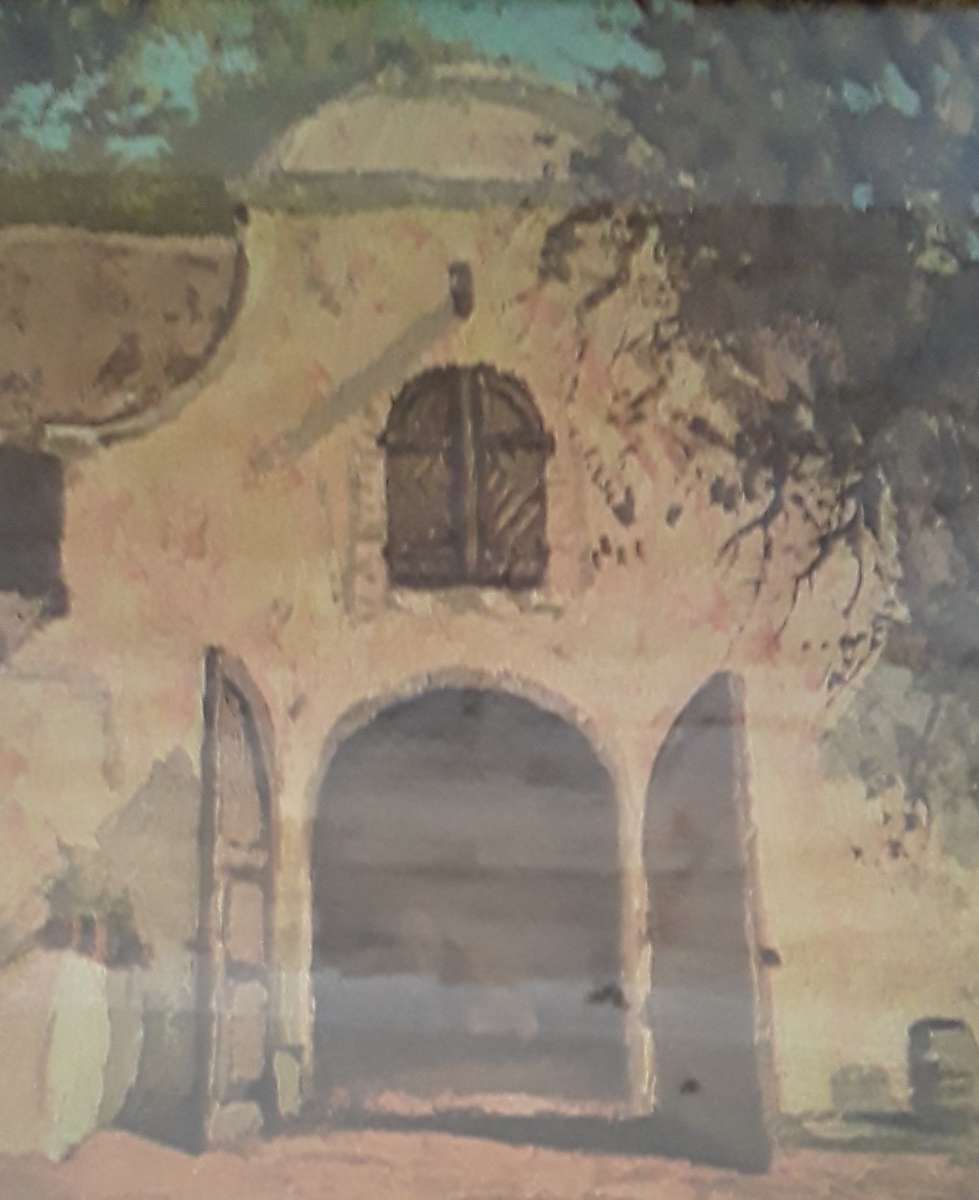 Early Tinus de Jongh (1885-1942) High Quality Print In Solid Oak Frame. Cape Dutch Farmhouse.