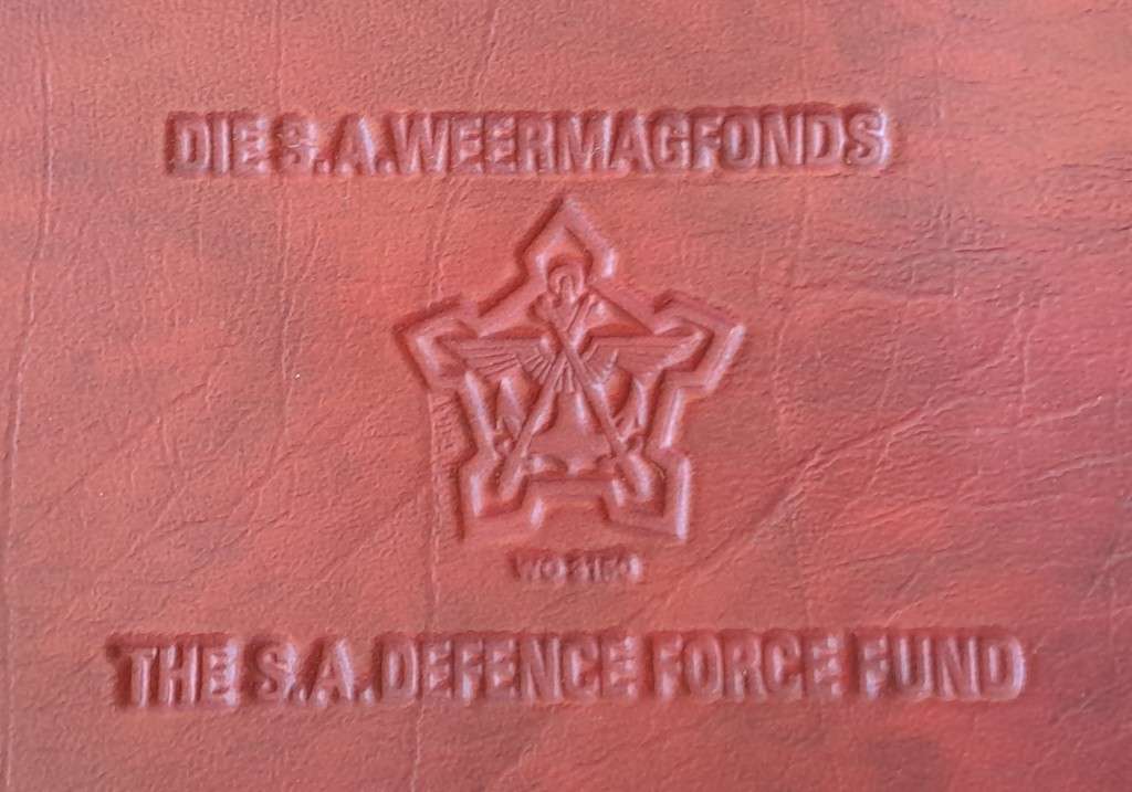 Vintage S.A. Defence Force Fund Border War Leather Document Holder.