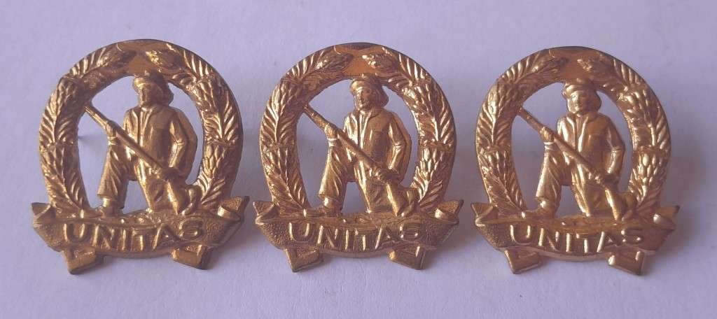 Lot of 3 x SADF Commando Collar Badges. Pins Intact.