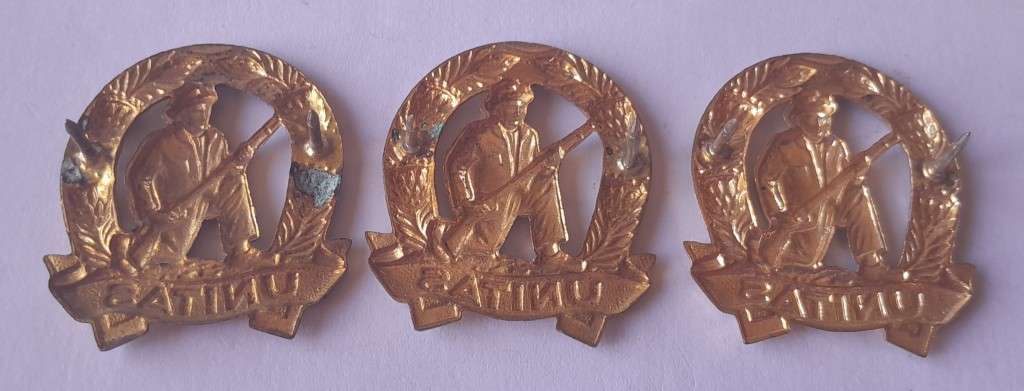 Lot of 3 x SADF Commando Collar Badges. Pins Intact.