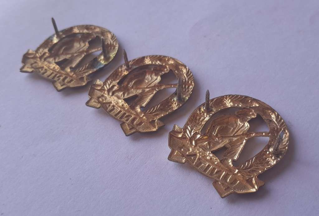 Lot of 3 x SADF Commando Collar Badges. Pins Intact.
