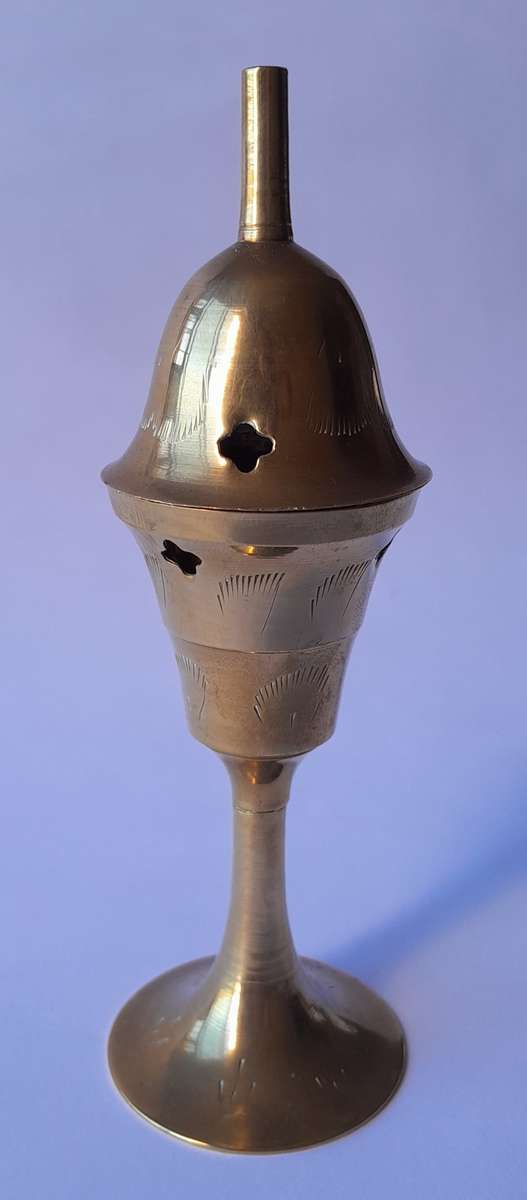 Pair Of Vintage Brass Incense Burners. 14.5 cm And 7.5 cm.