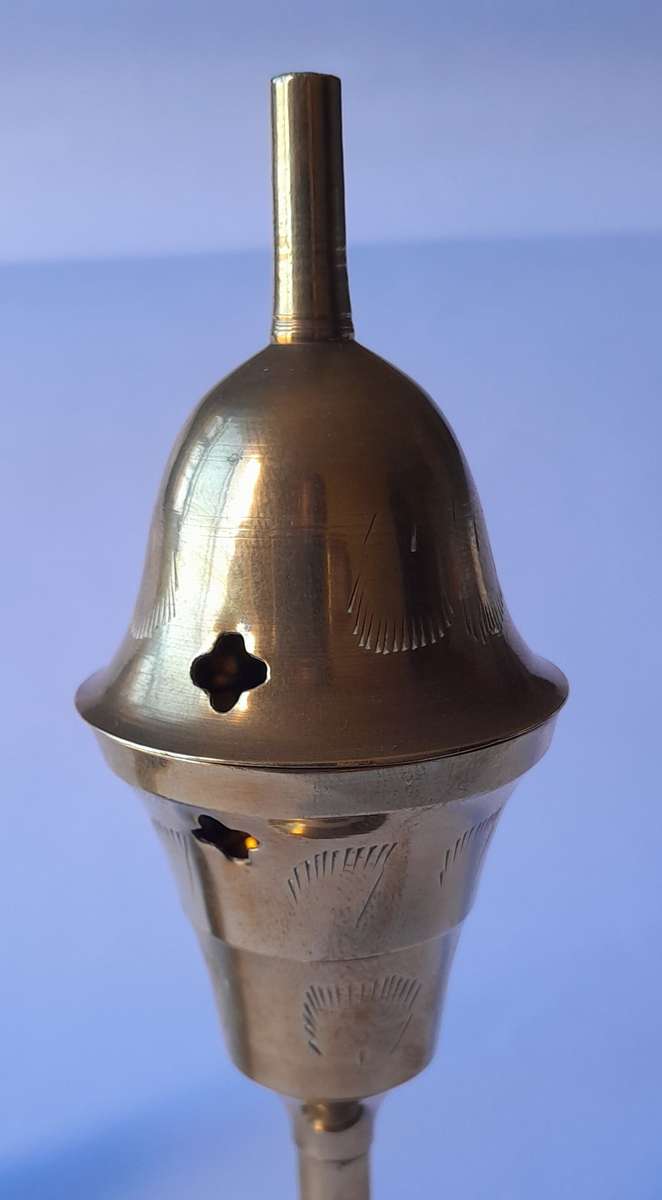 Pair Of Vintage Brass Incense Burners. 14.5 cm And 7.5 cm.