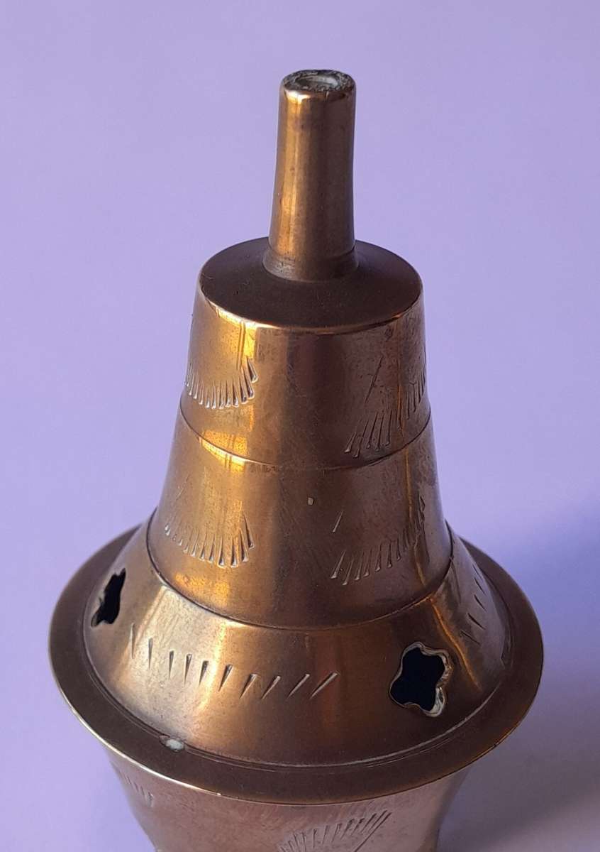 Pair Of Vintage Brass Incense Burners. 14.5 cm And 7.5 cm.