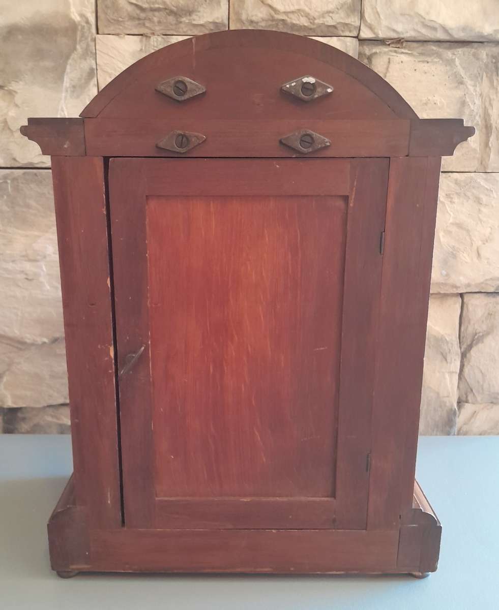 Antique 1913 Mantel Clock Presented By Harrismith Railway Staff.  Running. 42 x 31.5 x 17.5 cm.