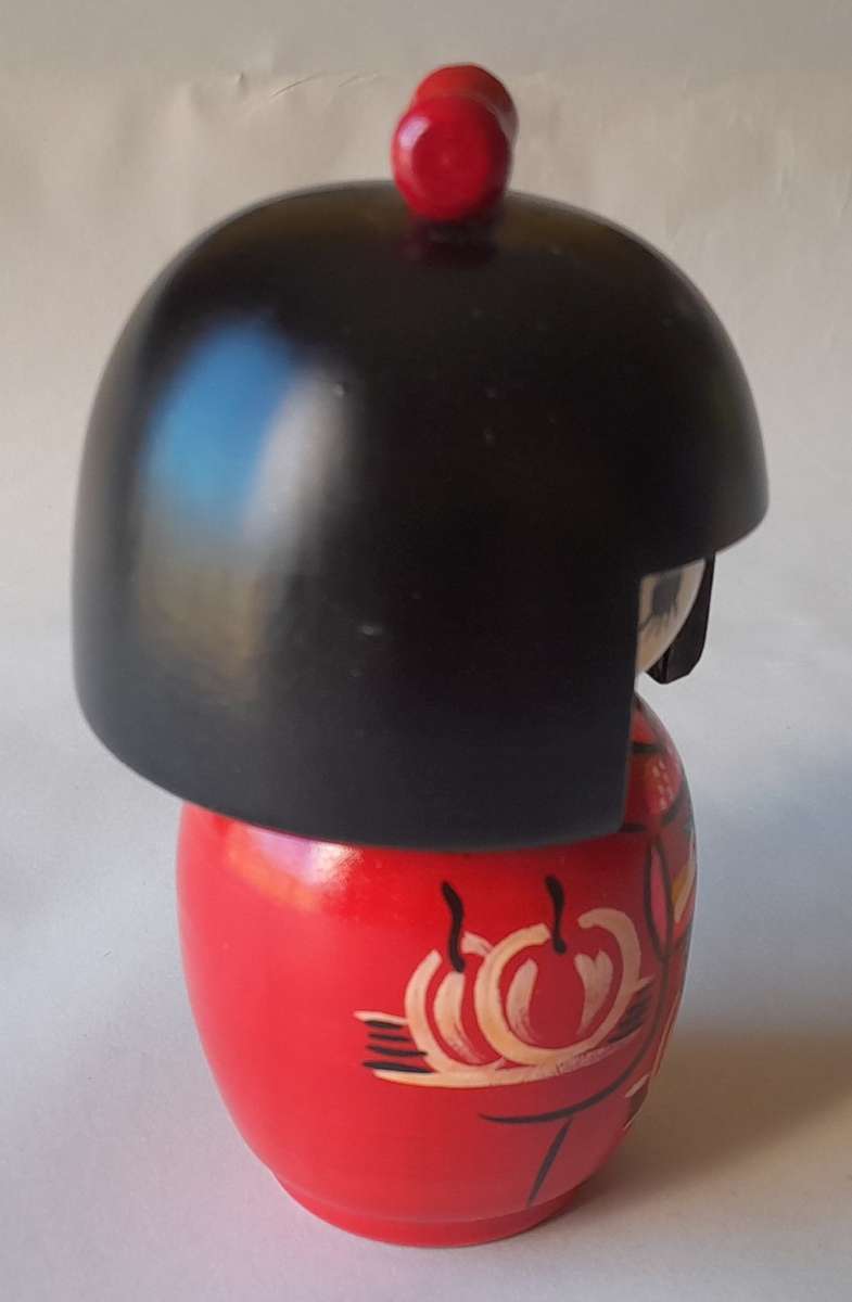 Vintage Kokeshi Doll. Hand Painted Wood. In Original Box.