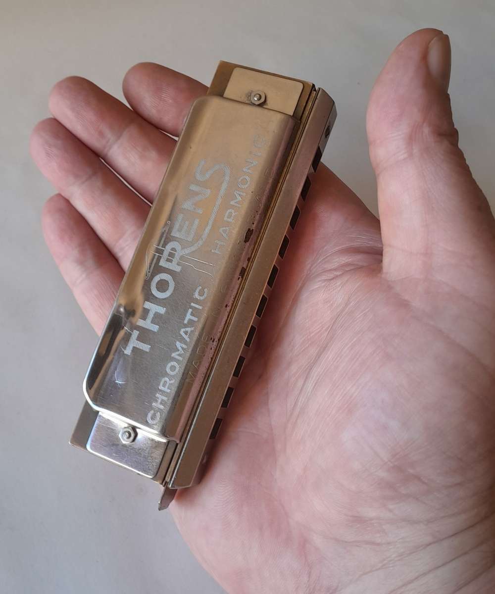 Vintage Swiss `Thorens` Chromatic Professional No. 10 Harmonica In Original Box.