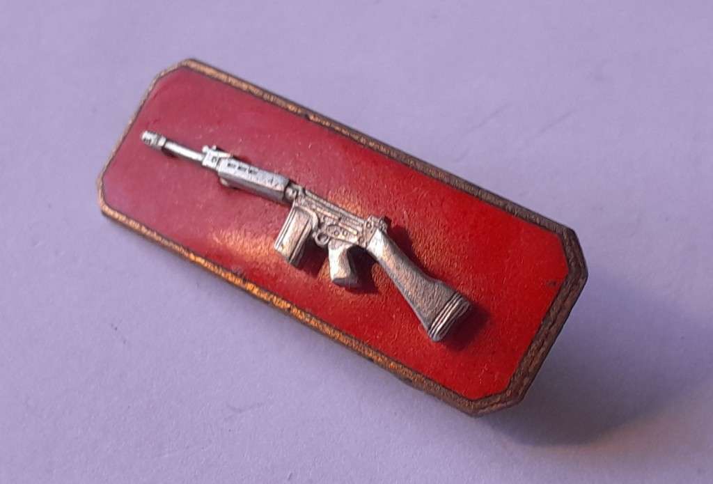 SADF Marksman Qualification Badge /`Skiet Balkie` (Silver). Pins Intact.