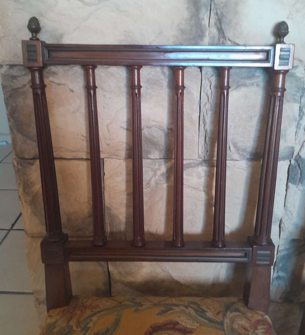 Pair Victorian Louis XVI Style Side Chairs With Beautiful Upholstery (Collection Only).