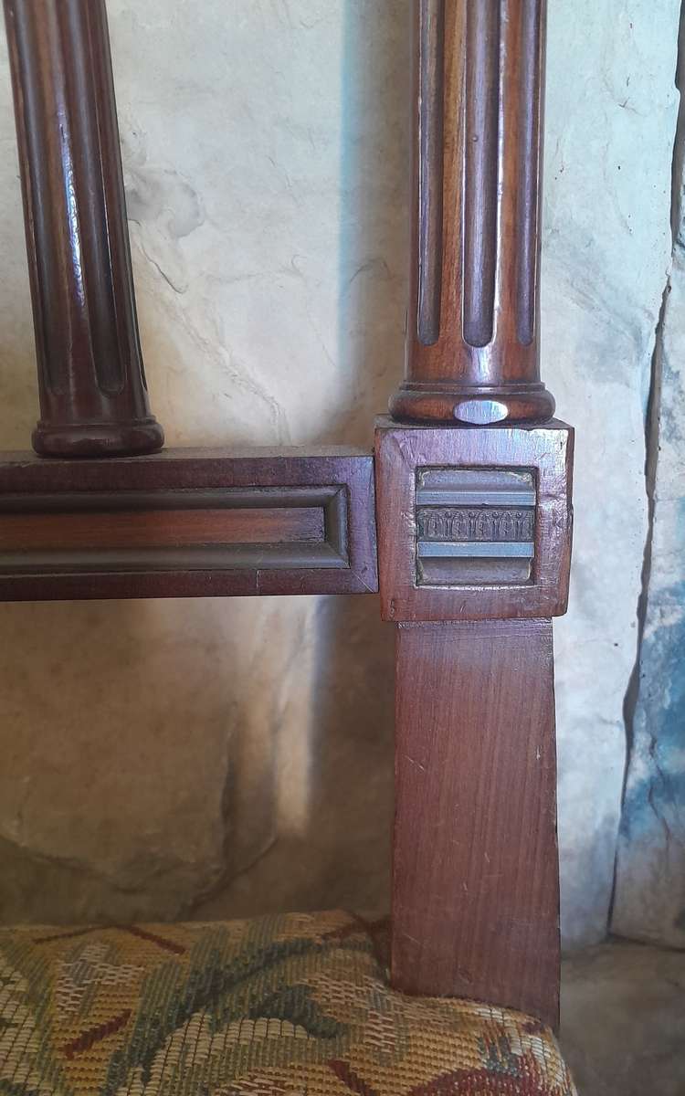 Pair Victorian Louis XVI Style Side Chairs With Beautiful Upholstery (Collection Only).