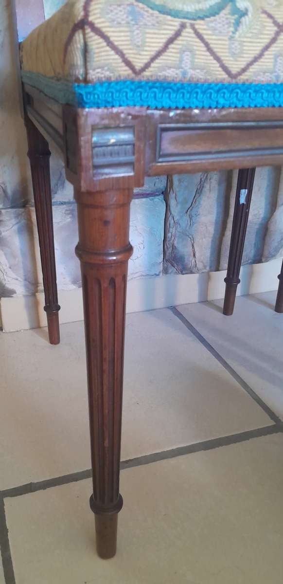 Pair Victorian Louis XVI Style Side Chairs With Beautiful Upholstery (Collection Only).