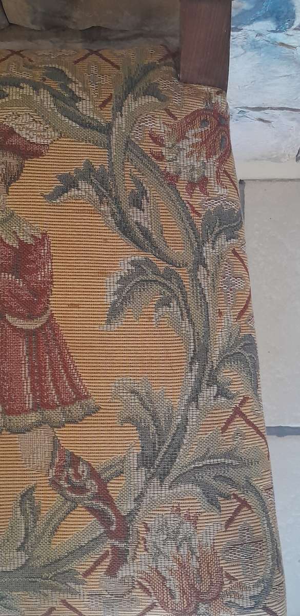 Pair Victorian Louis XVI Style Side Chairs With Beautiful Upholstery (Collection Only).