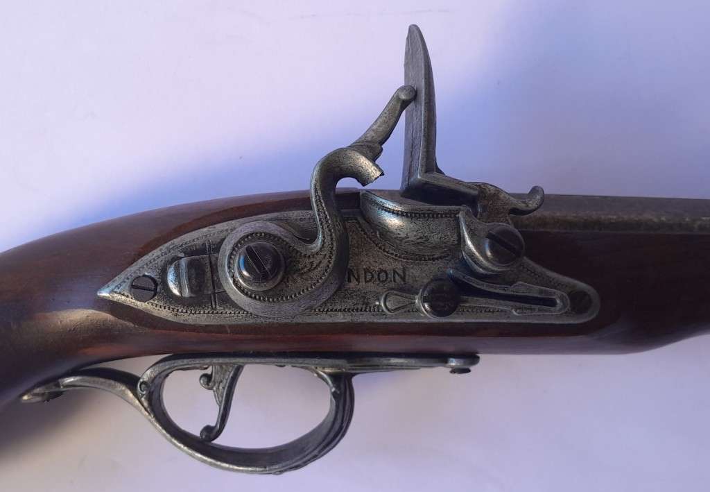 Vintage Non Firing Replica Flintlock Pistol.  Marked `London`.
