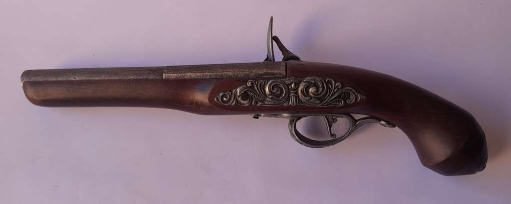 Vintage Non Firing Replica Flintlock Pistol.  Marked `London`.