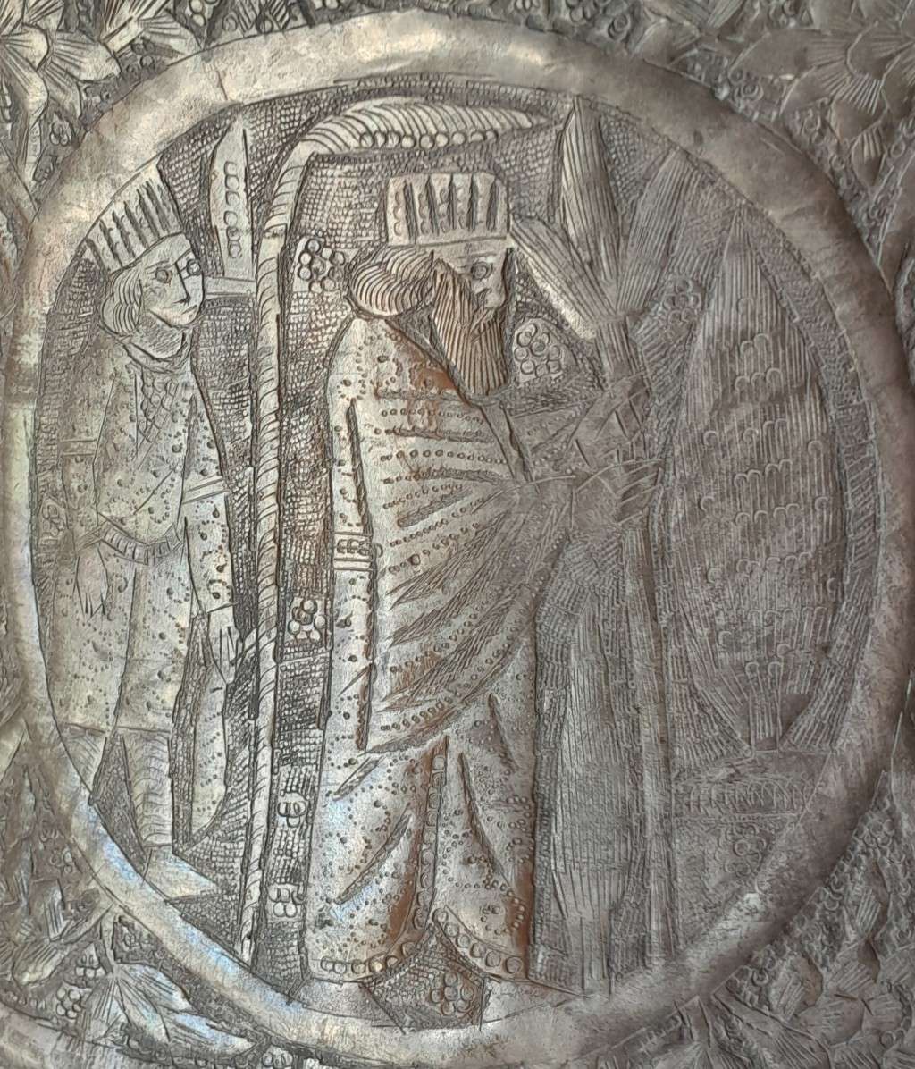 Large Antique Persian Qajar Silver Traced Embossed Bucket.